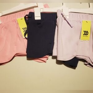 All in Motion Girls Shorts 3 Pairs - Pink, Navy, Light Purple
